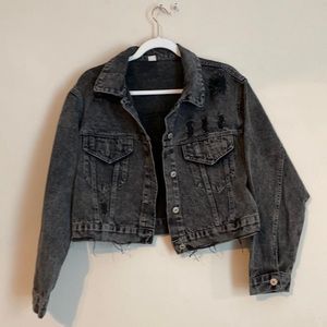 Cropped Black Jean Jacket